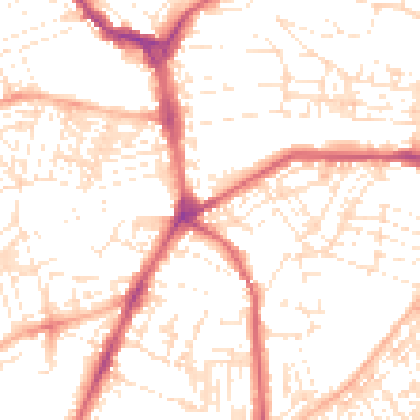 Daytime road noise heatmap for PL4 7JR