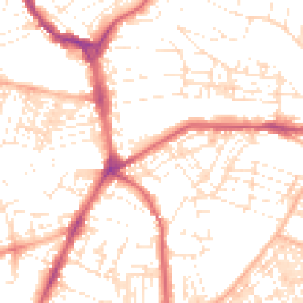 Daytime road noise heatmap for PL4 7JS