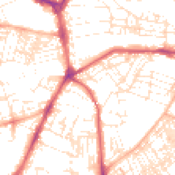 Daytime road noise heatmap for PL4 7JW