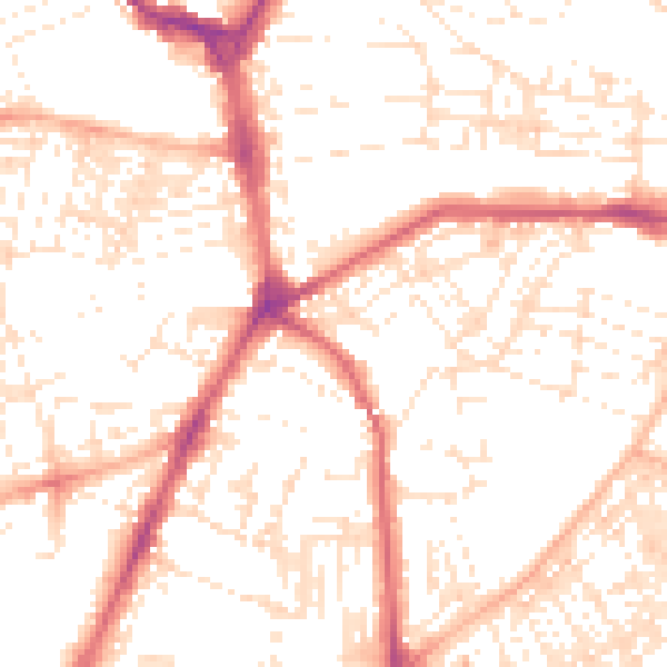 Daytime road noise heatmap for PL4 7JY