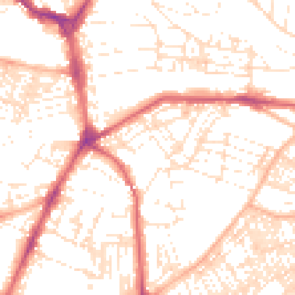 Daytime road noise heatmap for PL4 7LX