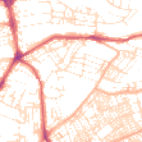Daytime road noise heatmap for PL4 7PL