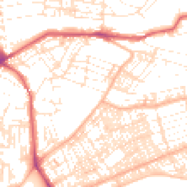 Daytime road noise heatmap for PL4 7PW
