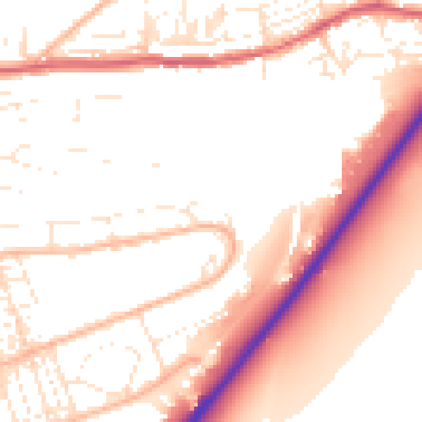 Daytime road noise heatmap for PL4 7QG