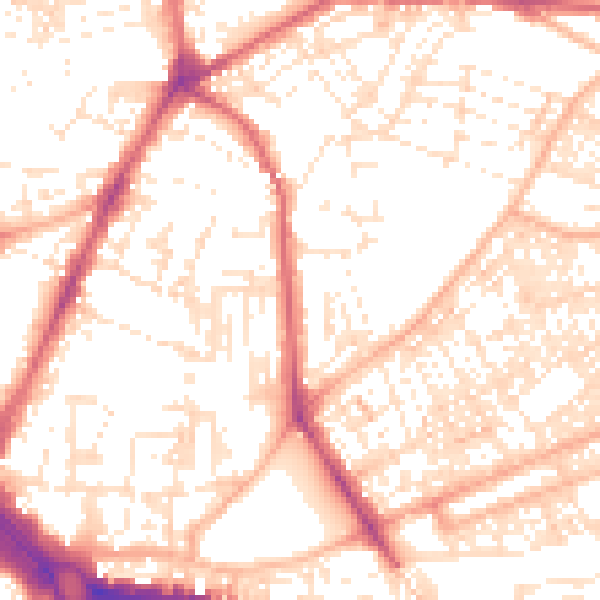 Daytime road noise heatmap for PL4 8AN