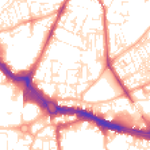 Daytime road noise heatmap for PL4 8DS