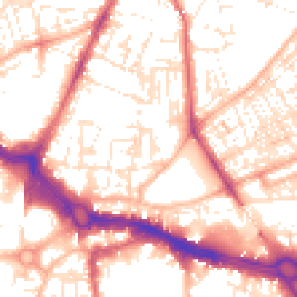 Daytime road noise heatmap for PL4 8DX