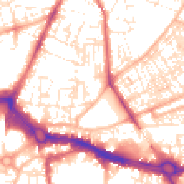 Daytime road noise heatmap for PL4 8DY