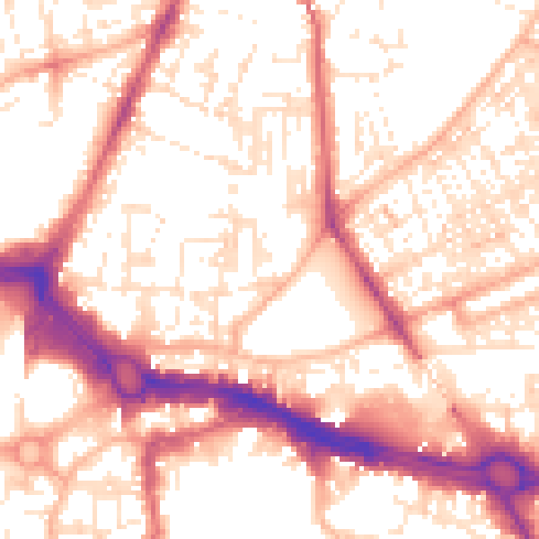 Daytime road noise heatmap for PL4 8DZ