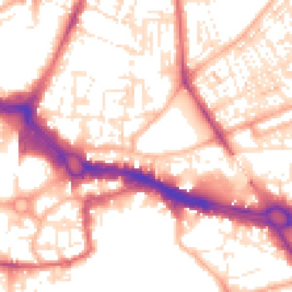 Daytime road noise heatmap for PL4 8EA
