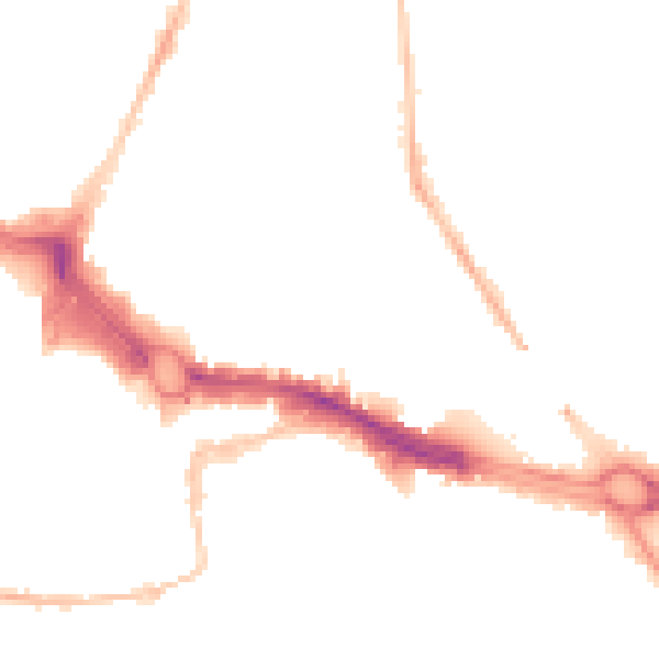 Night-time road noise heatmap for PL4 8EA