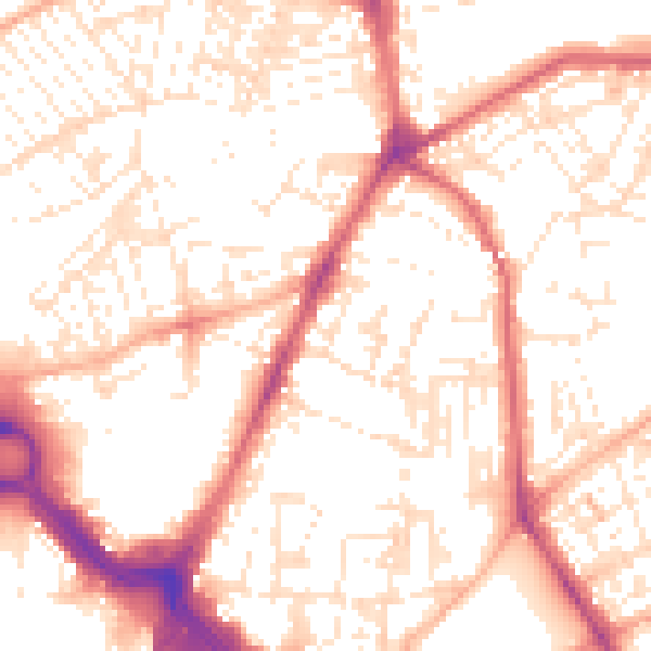 Daytime road noise heatmap for PL4 8HL