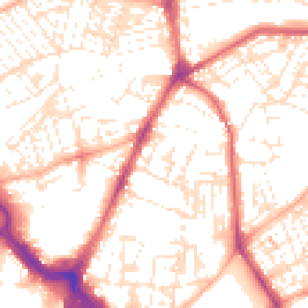Daytime road noise heatmap for PL4 8HN