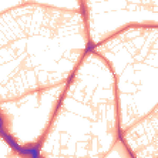 Daytime road noise heatmap for PL4 8HU