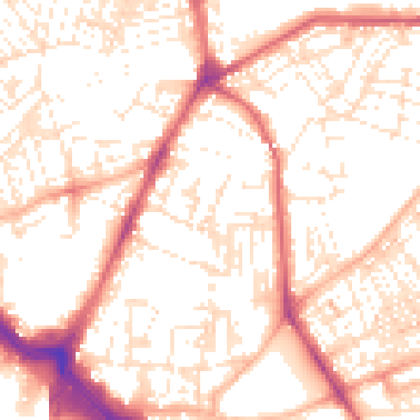 Daytime road noise heatmap for PL4 8JA