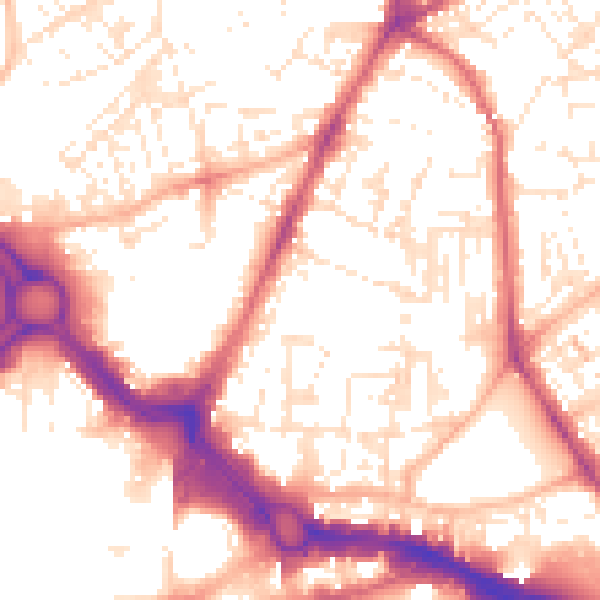 Daytime road noise heatmap for PL4 8LL