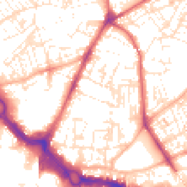 Daytime road noise heatmap for PL4 8LX