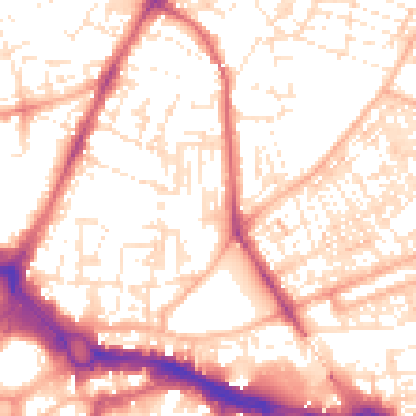 Daytime road noise heatmap for PL4 8NF