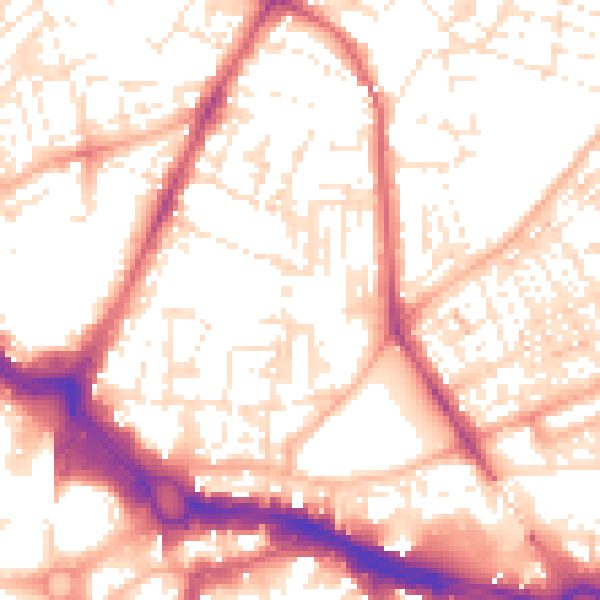 Daytime road noise heatmap for PL4 8NT