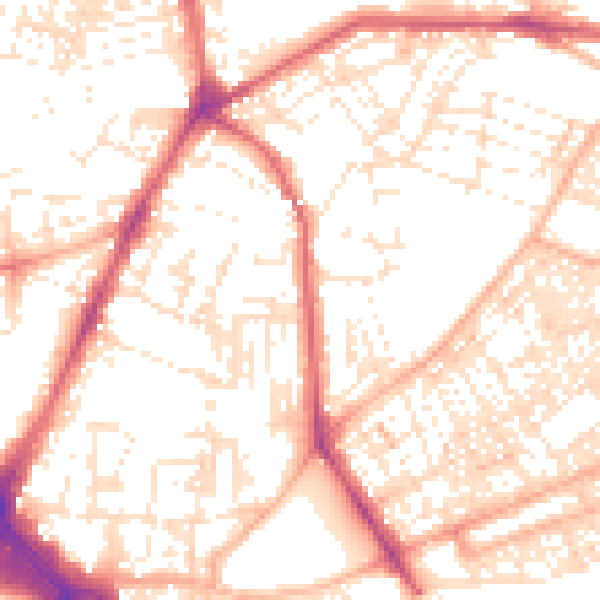 Daytime road noise heatmap for PL4 8PB