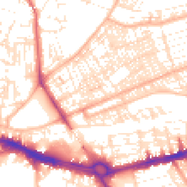 Daytime road noise heatmap for PL4 8QA
