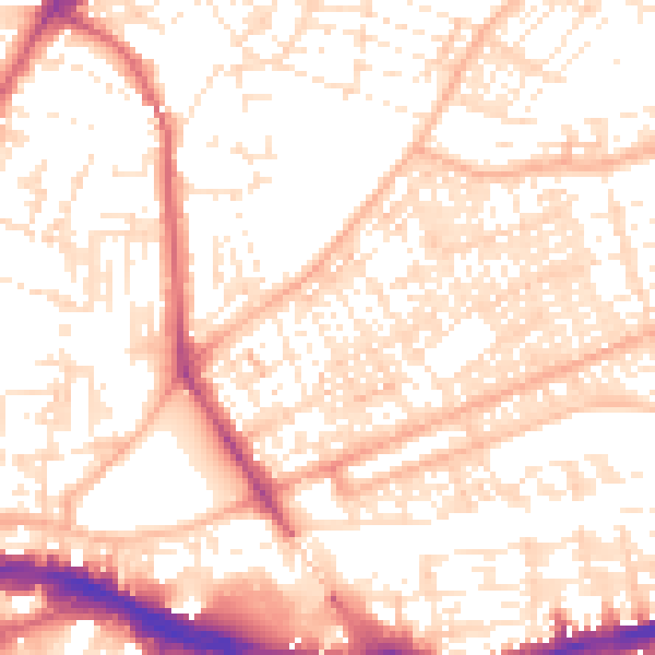Daytime road noise heatmap for PL4 8QB