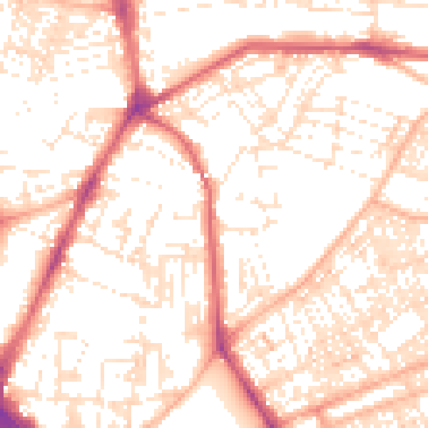 Daytime road noise heatmap for PL4 8QH