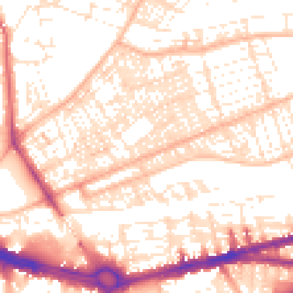 Daytime road noise heatmap for PL4 8SA
