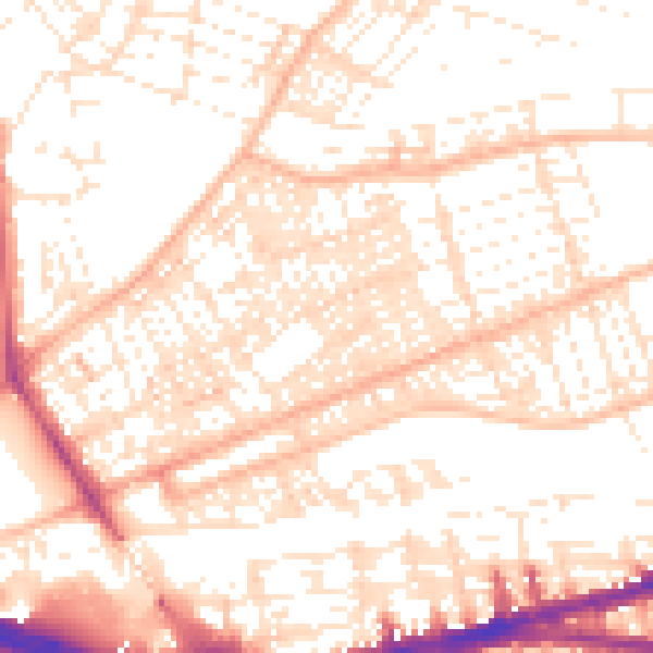 Daytime road noise heatmap for PL4 8SF