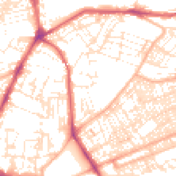 Daytime road noise heatmap for PL4 8TP
