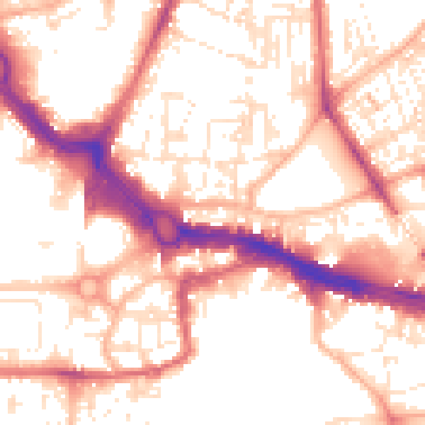 Daytime road noise heatmap for PL4 9AA