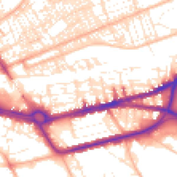 Daytime road noise heatmap for PL4 9AW
