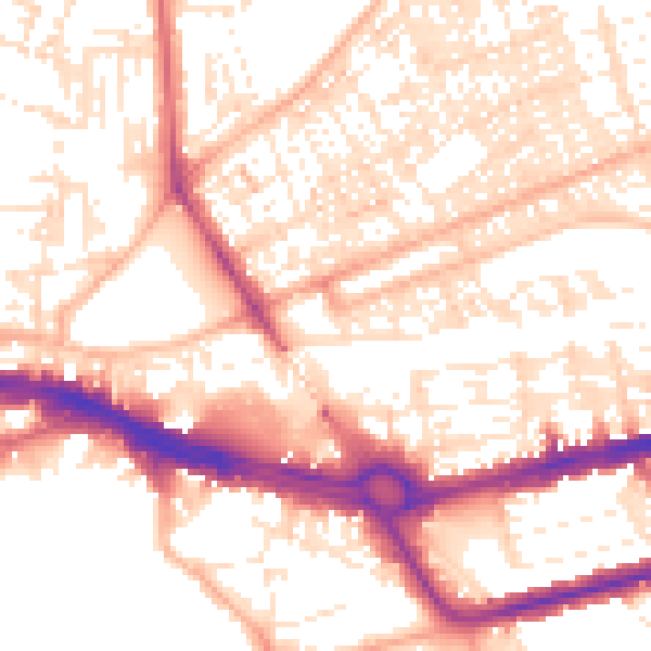 Daytime road noise heatmap for PL4 9BT