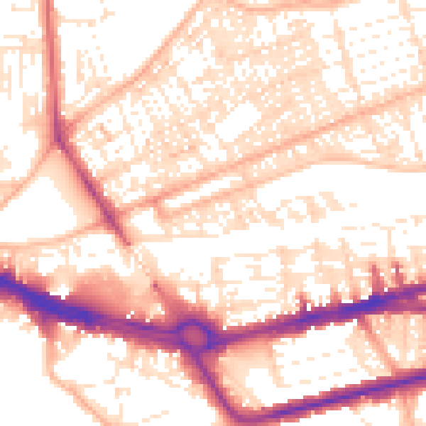 Daytime road noise heatmap for PL4 9DD