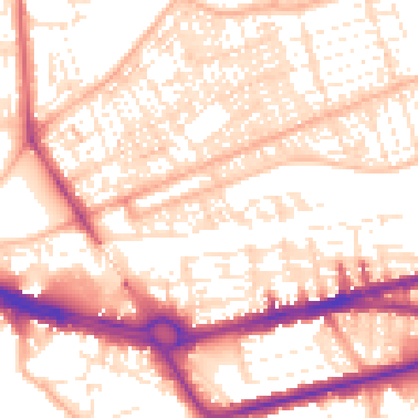 Daytime road noise heatmap for PL4 9DE