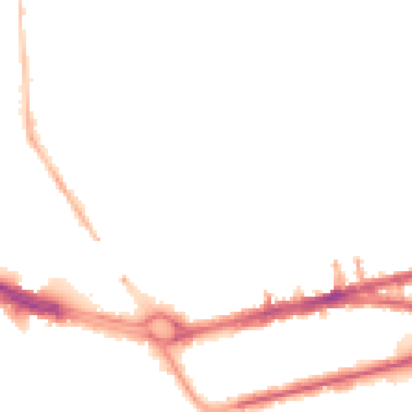 Night-time road noise heatmap for PL4 9DE