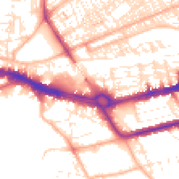 Daytime road noise heatmap for PL4 9HU