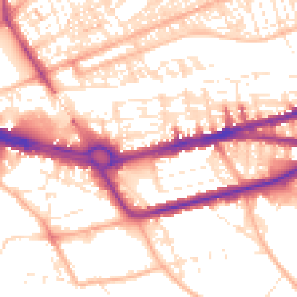 Daytime road noise heatmap for PL4 9HX