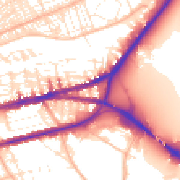 Daytime road noise heatmap for PL4 9JX