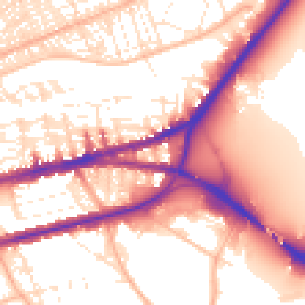 Daytime road noise heatmap for PL4 9JY