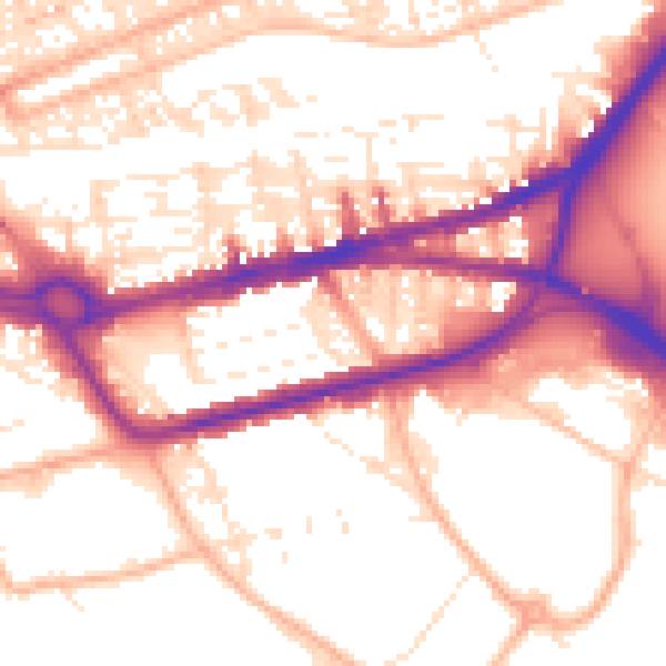 Daytime road noise heatmap for PL4 9ND