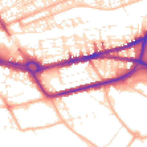 Daytime road noise heatmap for PL4 9NG