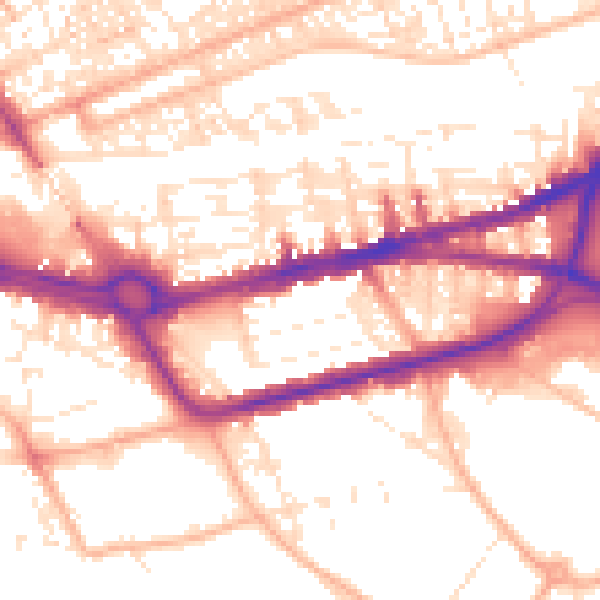 Daytime road noise heatmap for PL4 9NQ
