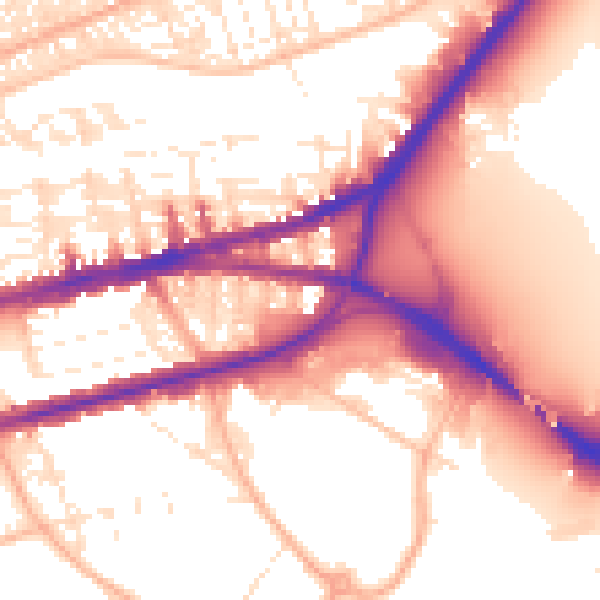Daytime road noise heatmap for PL4 9NY