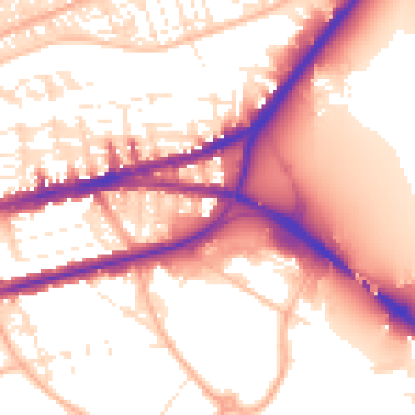 Daytime road noise heatmap for PL4 9NZ