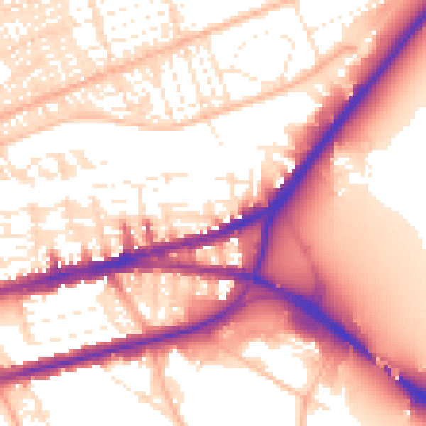Daytime road noise heatmap for PL4 9PT