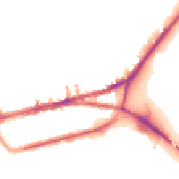Night-time road noise heatmap for PL4 9QF