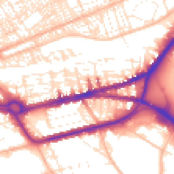 Daytime road noise heatmap for PL4 9QQ