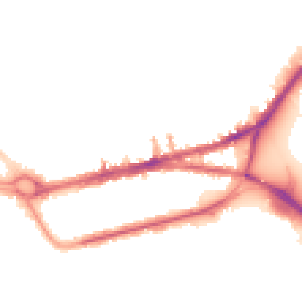 Night-time road noise heatmap for PL4 9QQ