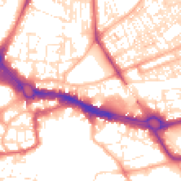 Daytime road noise heatmap for PL4 9RB